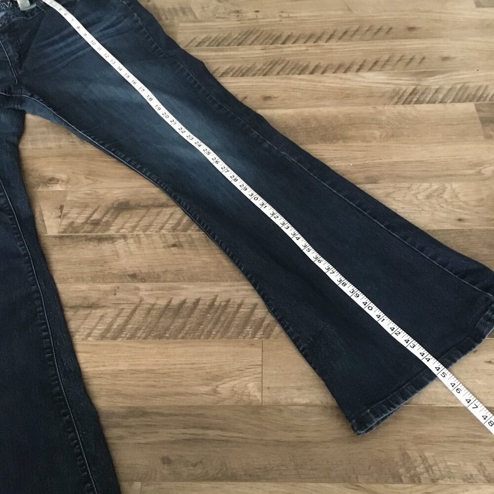 Vintage Nevada Flared Distressed Diamond Button Jeans 36W x 34L - Picture 12 of 12
